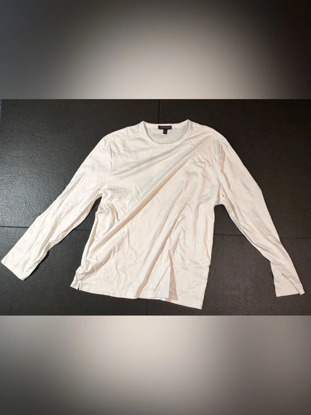 Banana Republic Luxury Touch Long Sleeve Crewneck T-Shirt - White